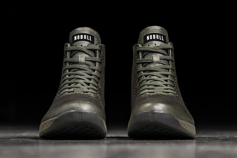 Olive Nobull High-Top Moss Leather Women's Trainers | CA L1929I